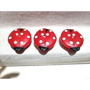 NOS Vintage Set Of 3  Ladybug Candles